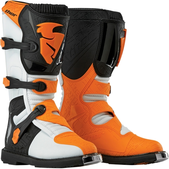 Dětské motokrosové boty YOUTH BLITZ S6 OFFROAD BOOTS WHITE/ORANGE  vel. 5