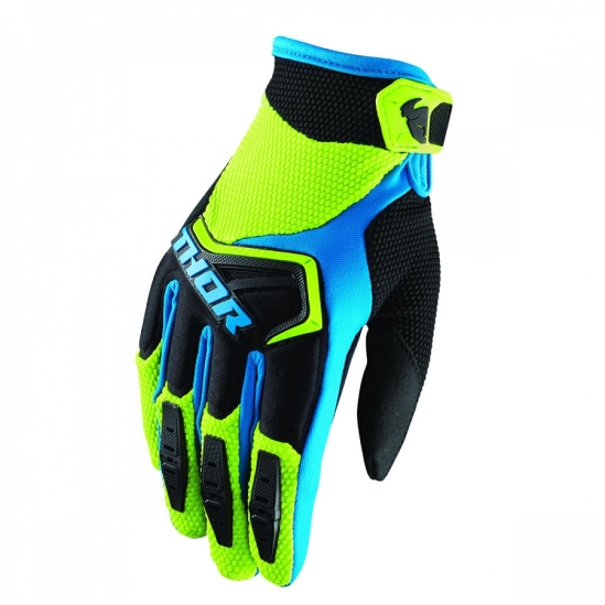 Motokrosové rukavice THOR SPECTRUM S9 OFFROAD GLOVES GREEN/BLACK/BLUE