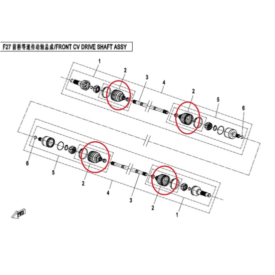 Manžeta přední  poloosy originál CFMOTO                                                                                                                                                                                                                   