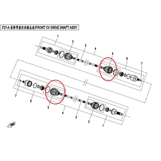 Manžeta přední a zadní poloosy originál CF MOTO                                                                                                                                                                                                           