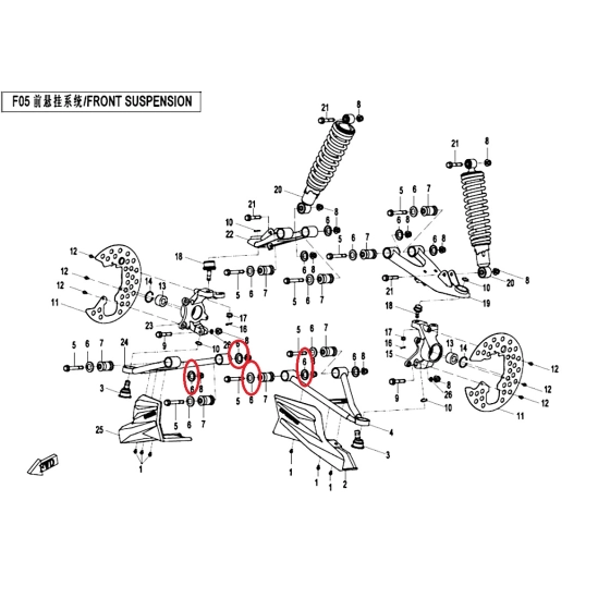Krytka uložení ramene zadní i přední CFMOTO                                                                                                                                                                                                               