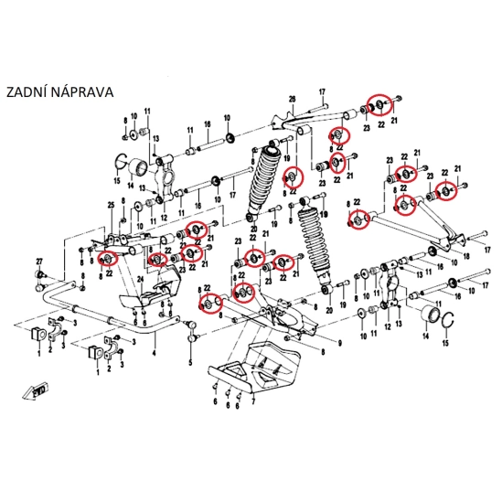 Krytka uložení ramene zadní i přední CFMOTO                                                                                                                                                                                                               