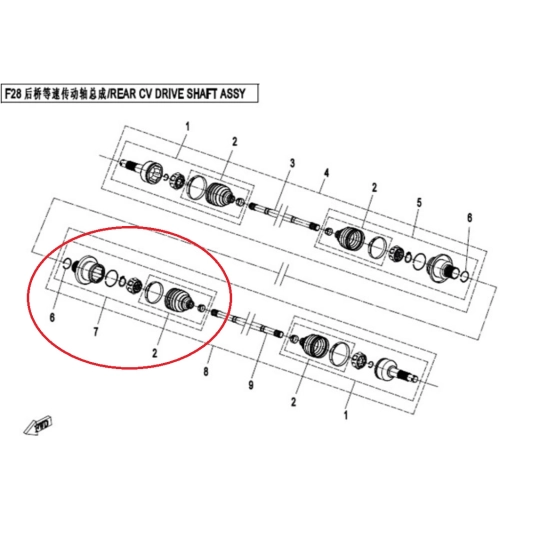 Kloub poloosy Gladiator X450/X520/X550/X8                                                                                                                                                                                                                 