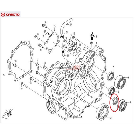 Gufero 22×38×7 PŘEVODOVKA CFMOTO                                                                                                                                                                                                                          