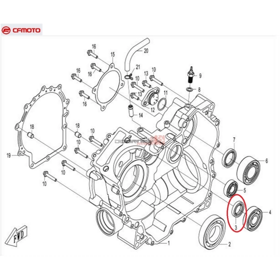 Gufero 22×38×7 PŘEVODOVKA CFMOTO                                                                                                                                                                                                                          