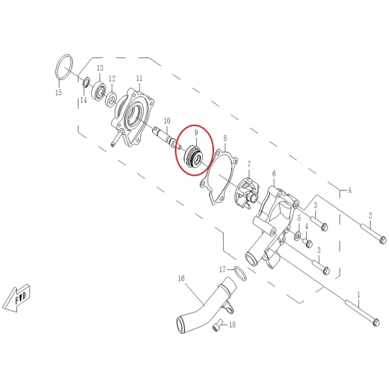 Gufero vodní pumpa CFMOTO                                                                                                                                                                                                                                 