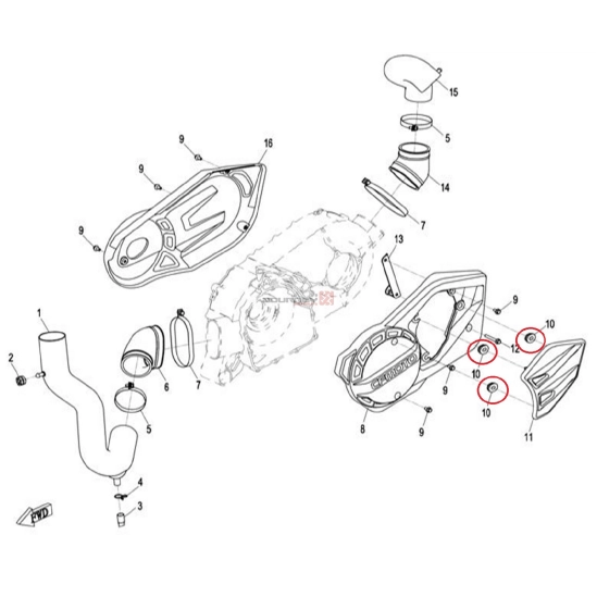 Gumový držák - průchodka CFMOTO                                                                                                                                                                                                                           