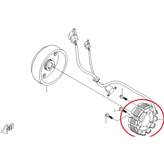 Stator CFMOTO 500 - cívky zapalování                                                                                                                                                                                                                      