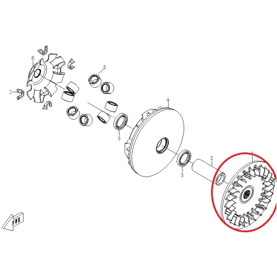 Talíř variatoru s chlazením- CFMOTO                                                                                                                                                                                                                       