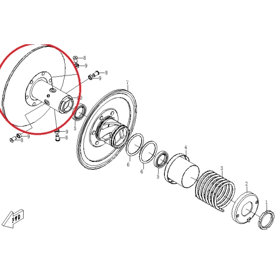 Talíř variatoru 2 zadní - CFMOTO                                                                                                                                                                                                                          