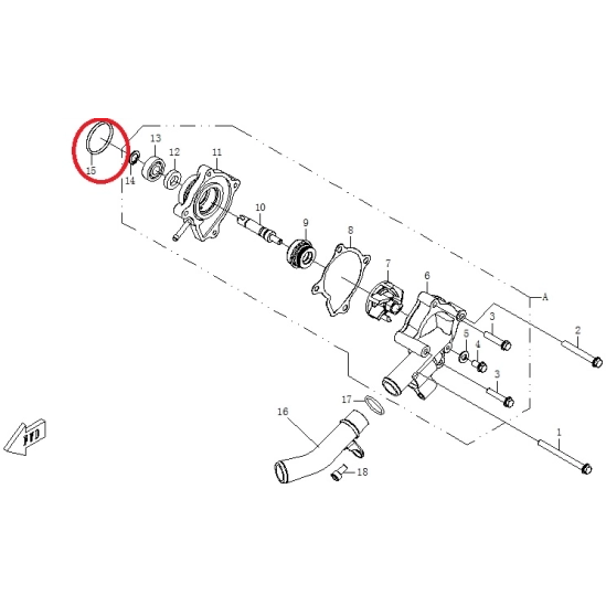 O-kroužek vodní pumpy CFMOTO                                                                                                                                                                                                                              