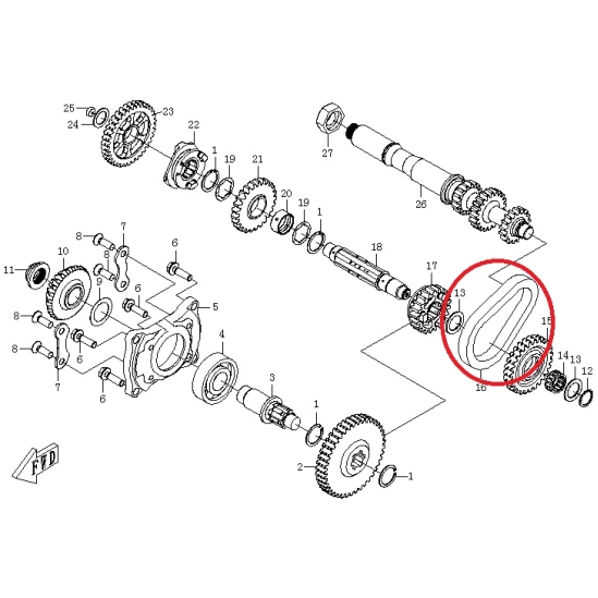 Řetěz zpátečky  CFMOTO                                                                                                                                                                                                                                    