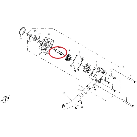 Hřídel vodní pumpy - CFMOTO                                                                                                                                                                                                                               