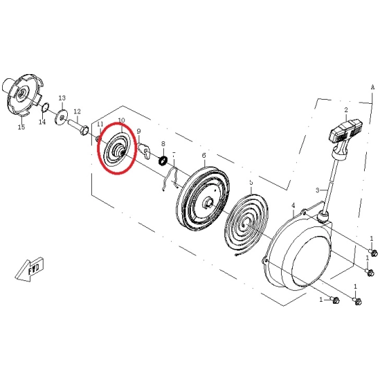 Talířek ručního startování- CFMOTO                                                                                                                                                                                                                        