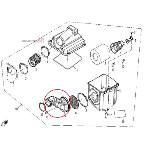 Příruba sání k airboxu - CFMOTO Gladiator                                                                                                                                                                                                                 
