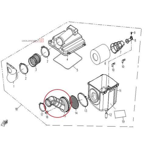 Příruba sání k airboxu - CFMOTO Gladiator                                                                                                                                                                                                                 
