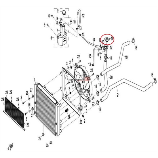 Víčko chladiče Gladiator RX510, X5, X6, X8, X550                                                                                                                                                                                                          