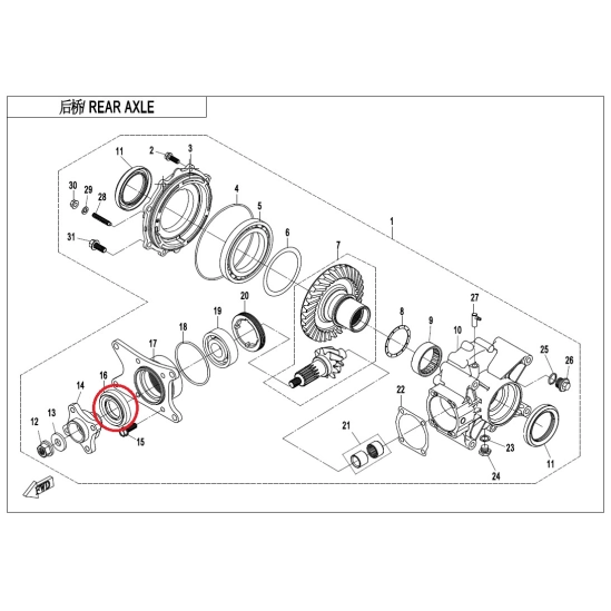 Gufero zadní rozvodovky - CFMOTO shodné do linhai 500                                                                                                                                                                                                     