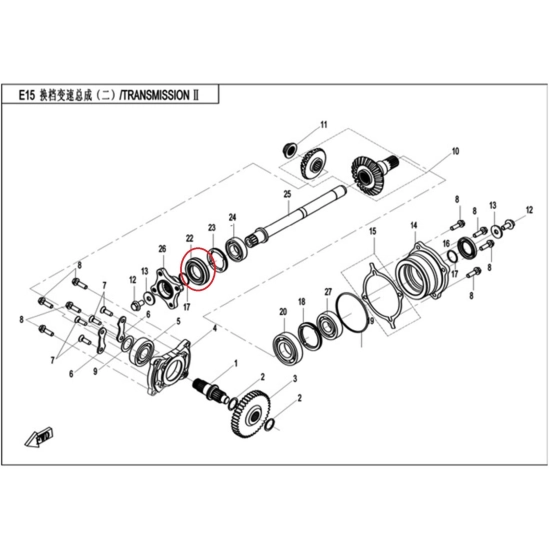 Gufero zadní rozvodovky - CFMOTO shodné do linhai 500                                                                                                                                                                                                     