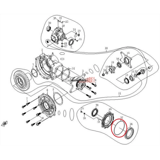 O-kroužek zadní rozvodovky - CFMOTO                                                                                                                                                                                                                       