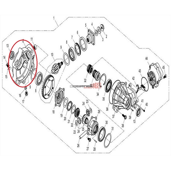 Diferenciál přední - Pravá část CFMOTO                                                                                                                                                                                                                    