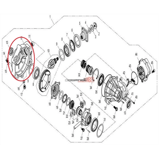 Diferenciál přední - Pravá část CFMOTO                                                                                                                                                                                                                    