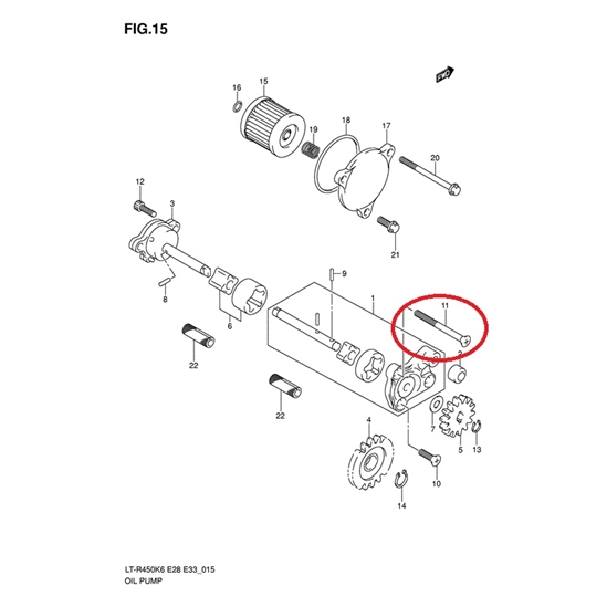 Šroub olejový pumpa Suzuki LT-R450Z                                                                                                                                                                                                                       