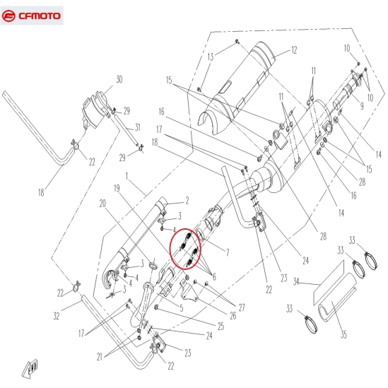 Pružina výfuku CFMOTO                                                                                                                                                                                                                                     