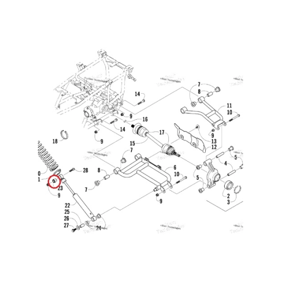 Pouzdro uložení tlumiče Arctic cat                                                                                                                                                                                                                        