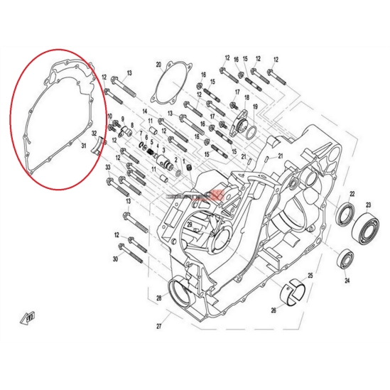 Těsnění spojky - CFMOTO X8                                                                                                                                                                                                                                