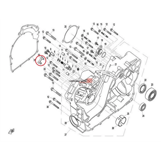 Vodítko řetězu - CFMOTO                                                                                                                                                                                                                                   