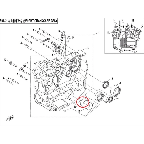 Pouzdro ložiska - kluzná pánev  CFMOTO                                                                                                                                                                                                                    