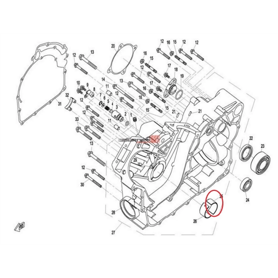 Pouzdro ložiska - kluzná pánev  CFMOTO                                                                                                                                                                                                                    