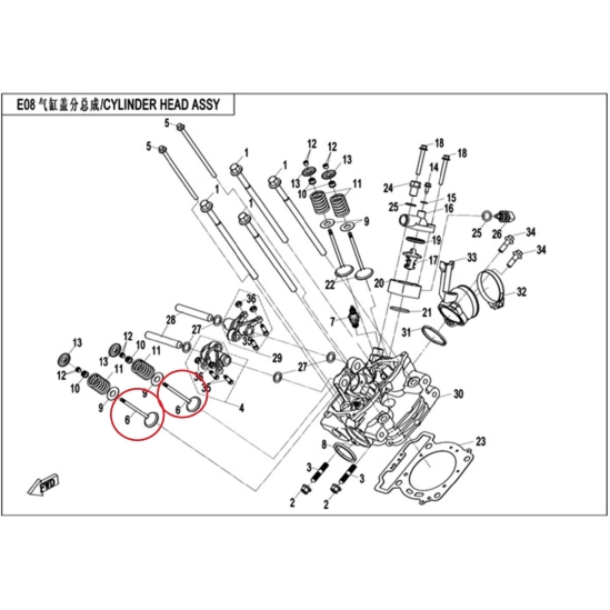 Ventil výfuku - CFMOTO                                                                                                                                                                                                                                    