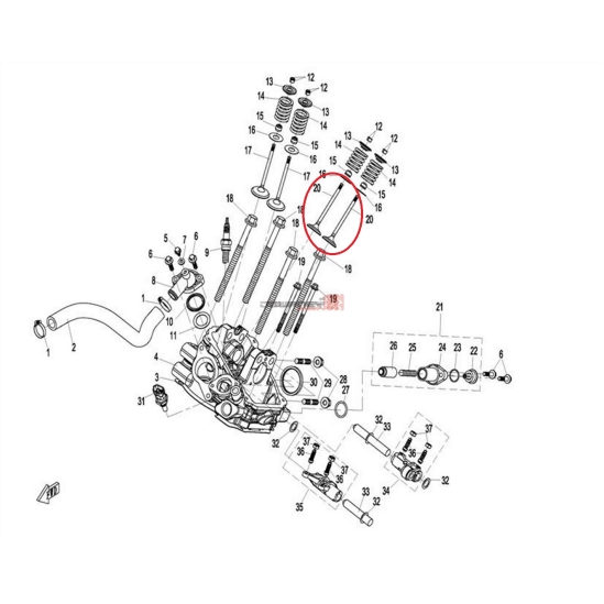 Ventil výfuku - CFMOTO                                                                                                                                                                                                                                    