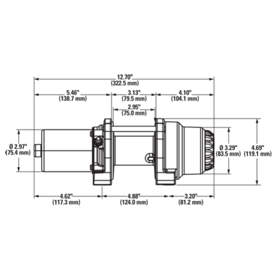 Naviják WARN Vantage 3000-S syntetické lano                                                                                                                                                                                                               