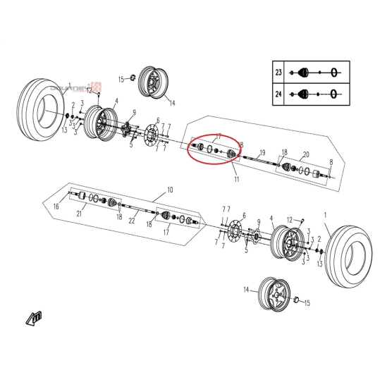 Kloub poloosy CFMOTO X5 PŘEDNÍ VNĚJŠÍ                                                                                                                                                                                                                     