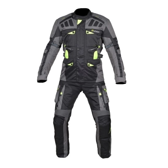 Adventure turismo kalhoty enduro šedá/černá/fluo žlutá 