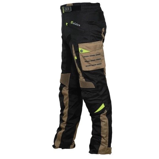 Adventure turismo kalhoty enduro hnědá/černá/fluo žlutá