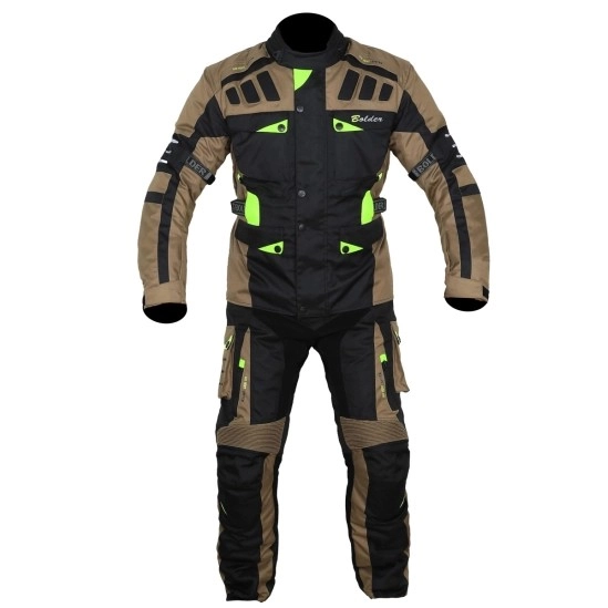 Adventure turismo kalhoty enduro hnědá/černá/fluo žlutá