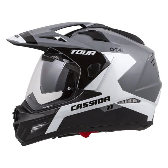 PŘILBA TOUR 1.1 SPECTRE, CASSIDA (ŠEDÁ/BÍLÁ/ČERNÁ, PLEXI S PŘÍPRAVOU PRO PINLOCK)