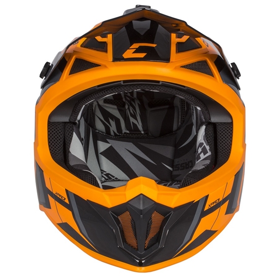PŘILBA CROSS PRO II CONTRA, CASSIDA (ORANŽOVÁ/ŠEDÁ/ČERNÁ) VEL. L