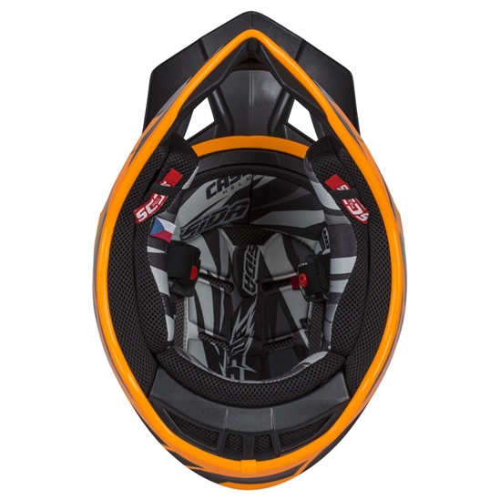 PŘILBA CROSS PRO II CONTRA, CASSIDA (ORANŽOVÁ/ŠEDÁ/ČERNÁ) VEL. L