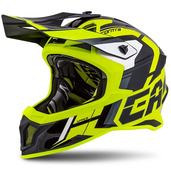 PŘILBA CROSS PRO II CONTRA, CASSIDA (ŽLUTÁ FLUO/ČERNÁ/ŠEDÁ/BÍLÁ) VEL. XL