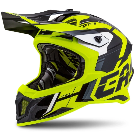 PŘILBA CROSS PRO II CONTRA, CASSIDA (ŽLUTÁ FLUO/ČERNÁ/ŠEDÁ/BÍLÁ) VEL. XL