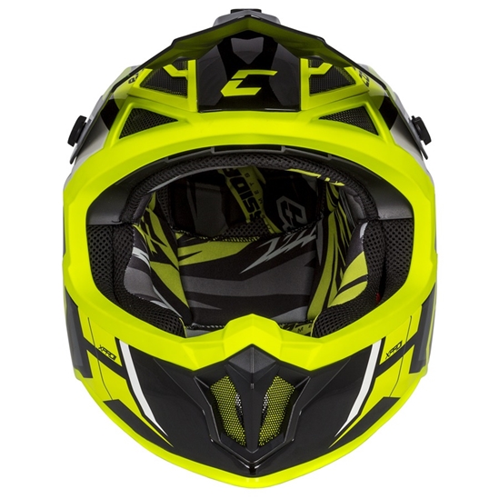 PŘILBA CROSS PRO II CONTRA, CASSIDA (ŽLUTÁ FLUO/ČERNÁ/ŠEDÁ/BÍLÁ) VEL. XL