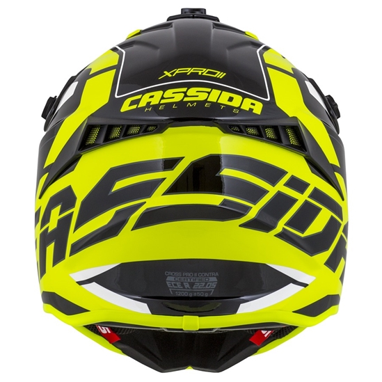 PŘILBA CROSS PRO II CONTRA, CASSIDA (ŽLUTÁ FLUO/ČERNÁ/ŠEDÁ/BÍLÁ) VEL. XL