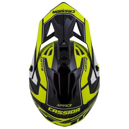 PŘILBA CROSS PRO II CONTRA, CASSIDA (ŽLUTÁ FLUO/ČERNÁ/ŠEDÁ/BÍLÁ) VEL. XL