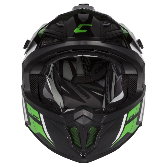 PŘILBA CROSS PRO II CONTRA, CASSIDA (ZELENÁ/ČERNÁ/ŠEDÁ/BÍLÁ) VEL. XS
