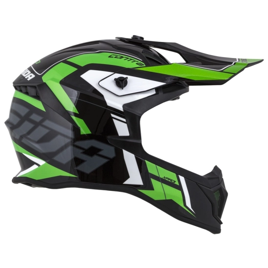 PŘILBA CROSS PRO II CONTRA, CASSIDA (ZELENÁ/ČERNÁ/ŠEDÁ/BÍLÁ) VEL. XS